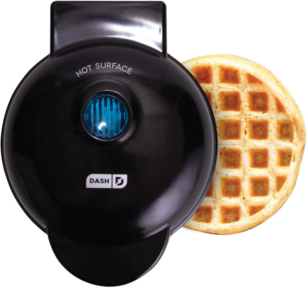 Dash Mini Maker The Mini Waffle Maker Machine for Individual Waffles, Paninis, Hash Browns, other on the go Breakfast, Lunch, or Snacks, with Easy Clean, Dual Non-stick Sides - Black