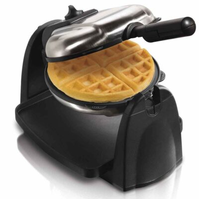 Hamilton Beach Flip Belgian Waffle Maker with Non-Stick Removable Plates, Browning Control, Drip Tray, Stainless Steel (26030)
